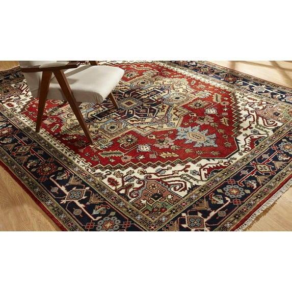 Umbria Rust/Navy Hand Made Wool Area Rug