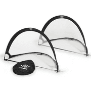 Umbro 3' x 2' Pop-up Soccer Goal Net Set - Portable 2 Goal Set with Carry Bag