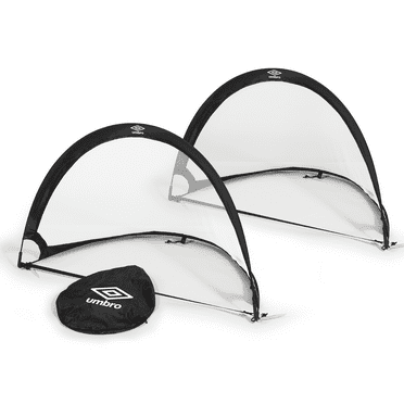 Umbro 3' x 2' Pop-up Soccer Goal Net Set - Portable 2 Goal Set with Carry Bag
