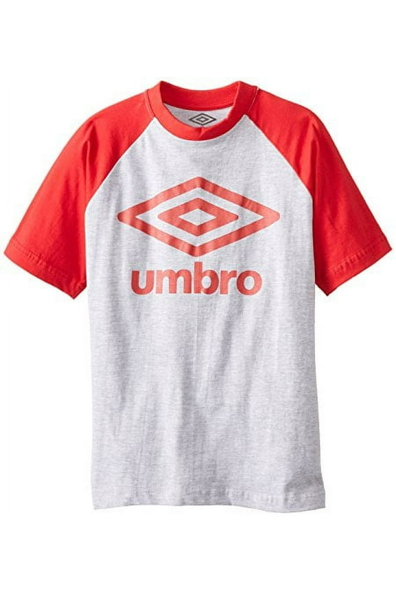 Big Boys' Short Sleeve Ringer Raglan Tee, Heather/Bright Red, Large