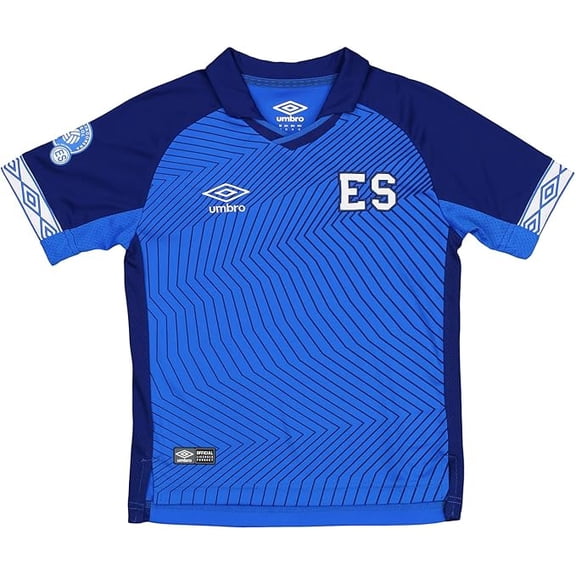 Umbro Boy's Youth (8-18) El Salvador National Football Team 2019 Home Jersey, Blue Large 14-16