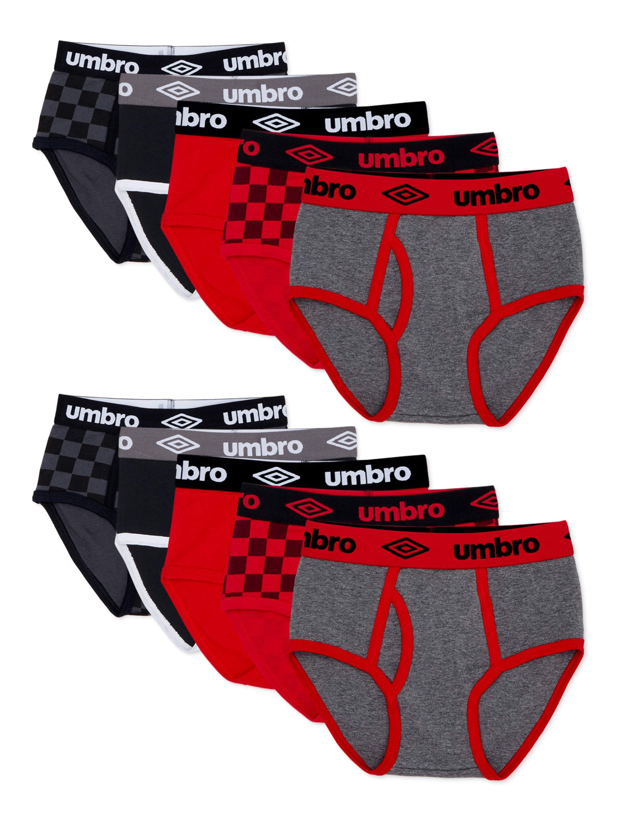 Umbro Boys Briefs Underwear, Kids Underwear, 10-Pack