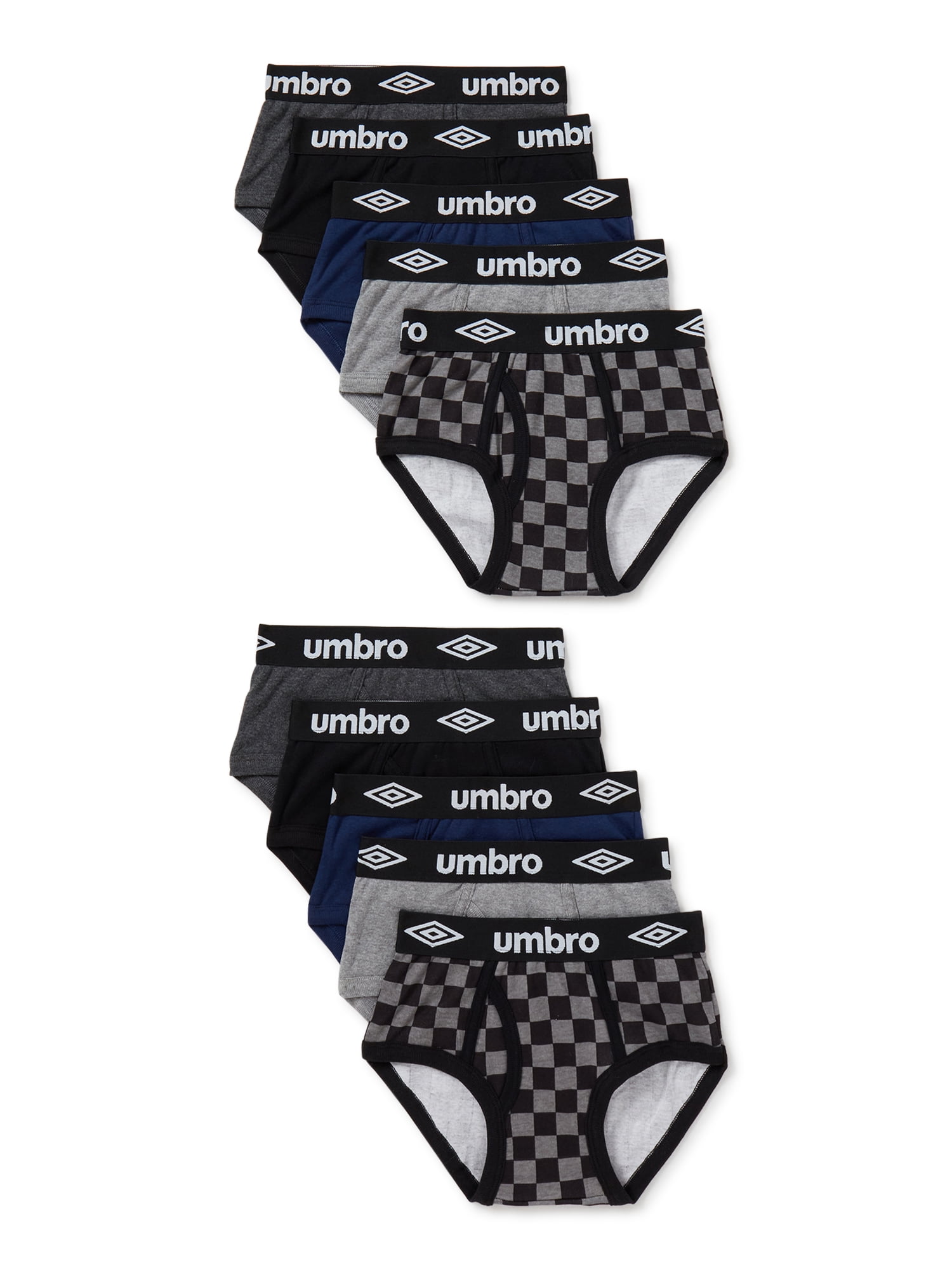 Umbro Boys Underwear, 10 Pack Briefs Sizes 418 & Husky