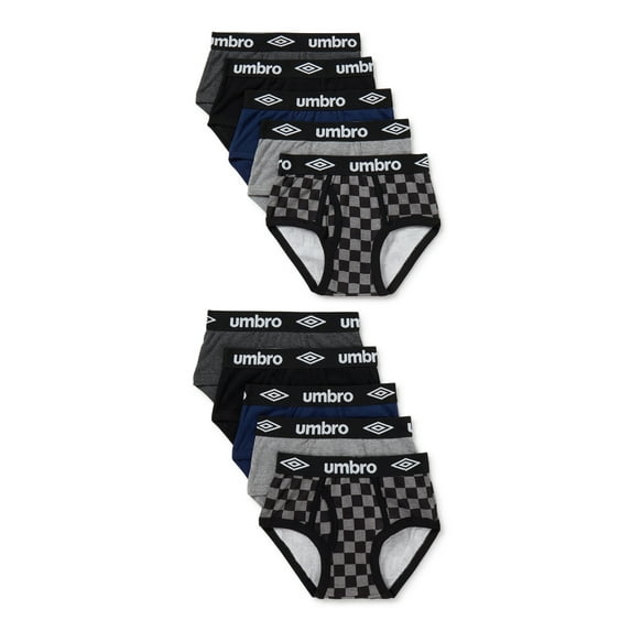 Umbro Boys Briefs Underwear, Kids Underwear, 10-Pack