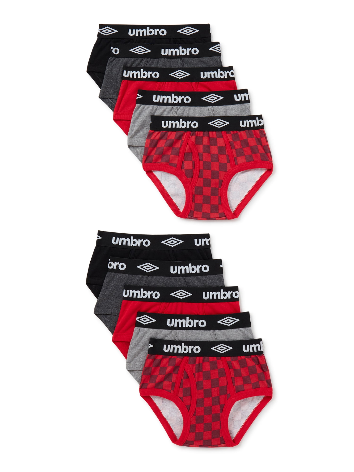 Umbro Boys Underwear, 10 Pack Briefs Sizes 4-18 & Husky 