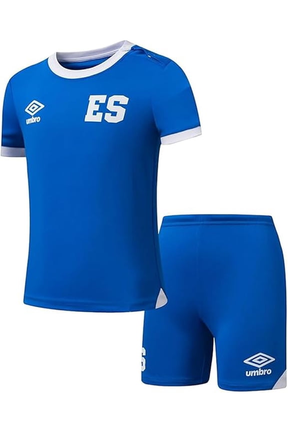 El Salvador 25/26 Toddler Home Mini Kit - Traditional Royal Blue, Perfect for Representing Salvadoran Culture (US, Numeric, 4, Home - Blue)