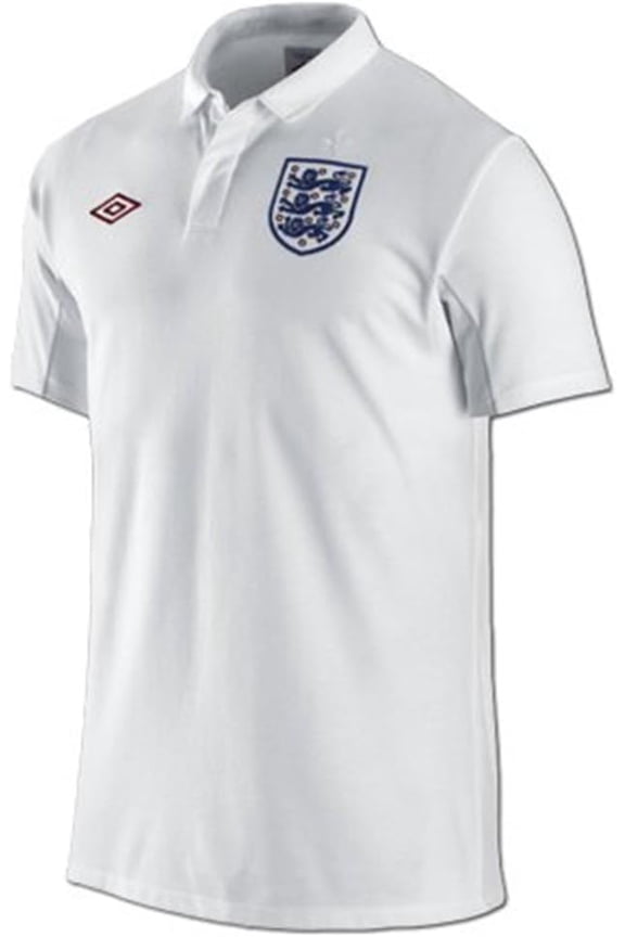 England Home Soccer Polo Shirt 09/10