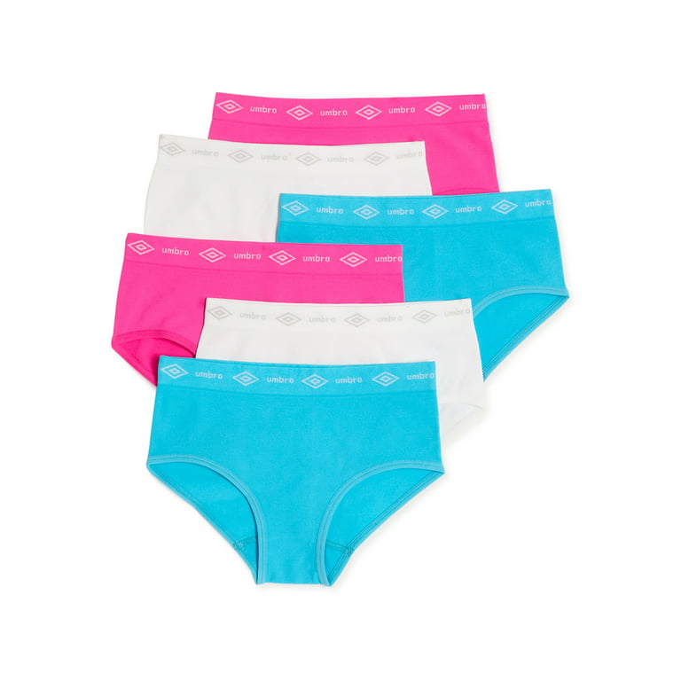 Umbro Girls Underwear, 6 Pack Seamless Brief, Sizes S -L