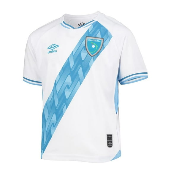 Umbro Guatemala Youth Home Jersey 2021 (US, Alpha, Large, Regular, White, Sky Blue)