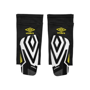 Umbro Junior Soccer Slip-in Shin Guards, Soccer Protection Gear, Soccer Sleeve, Medium Size, Yellow, Black