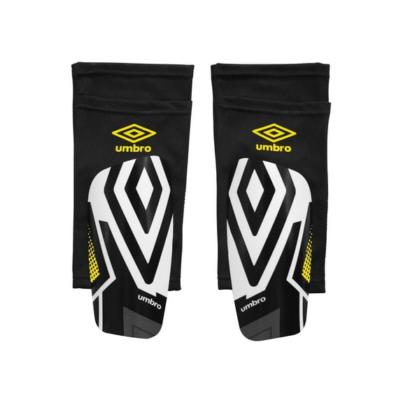 Umbro Junior Soccer Slip-in Shin Guards, Soccer Protection Gear, Soccer Sleeve, Medium Size, Yellow, Black