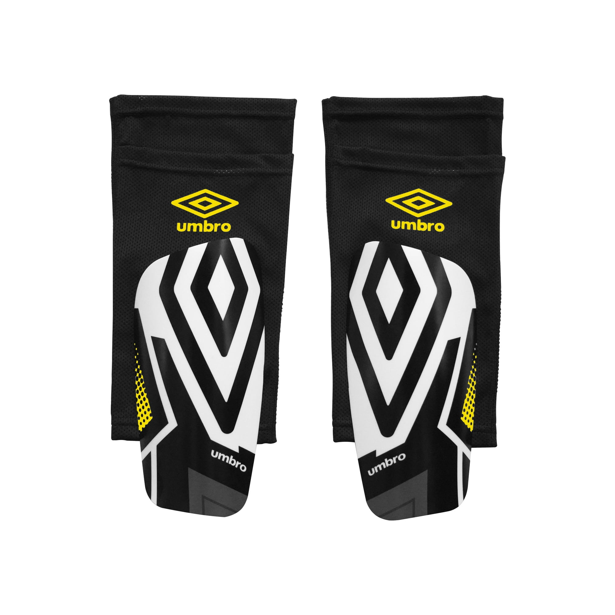 Umbro Junior Soccer Slip-in Shin Guards, Soccer Protection Gear, Soccer Sleeve, Medium Size, Yellow, Black