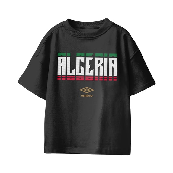 Umbro Kids Algeria Stacked Soccer T Shirt (Black, XS-XL)