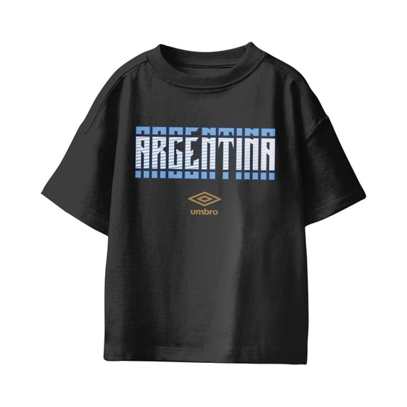 Umbro Kids Argentina Stacked Soccer T Shirt (Black, XS-XL)