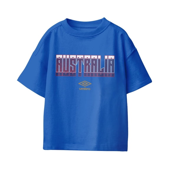 Umbro Kids Australia Stacked Soccer T Shirt (Royal, XS-XL)