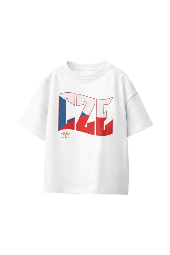 Kids Czech Republic Wavy Logo T Shirt (White, XS-XL)