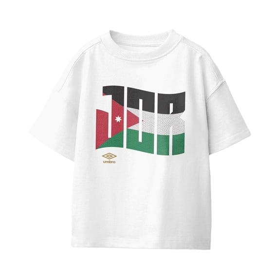 Umbro Kids Jordan Wavy Logo T Shirt (White, XS-XL)