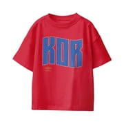 Umbro Kids Korea Republic Wavy Logo T Shirt Red, XS-XL