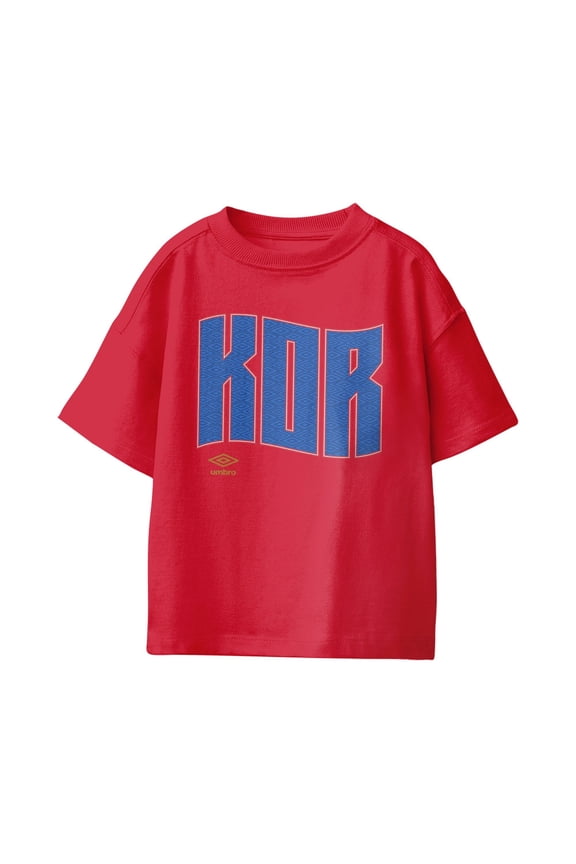Kids Korea Republic Wavy Logo T Shirt (Red, XS-XL)