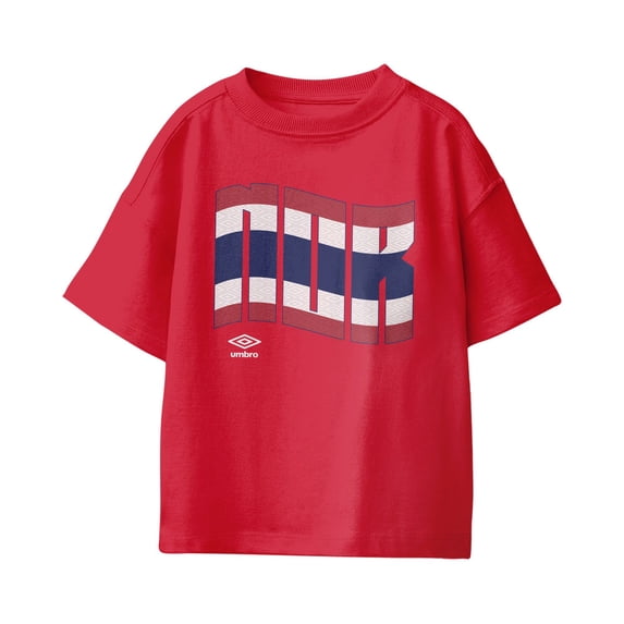 Umbro Kids Norway Wavy Logo T Shirt (Red, XS-XL)