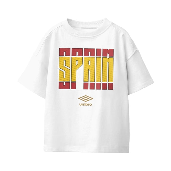 Umbro Kids Spain Stacked Soccer T Shirt (White, XS-XL)