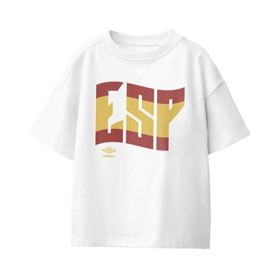Umbro Kids Spain Wavy Logo T Shirt (White, XS-XL)