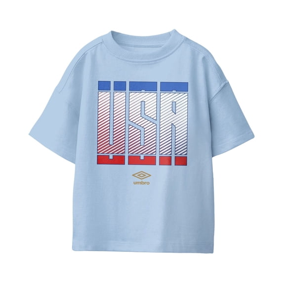 Umbro Kids USA Stacked Soccer T Shirt (Light Blue, XS-XL)