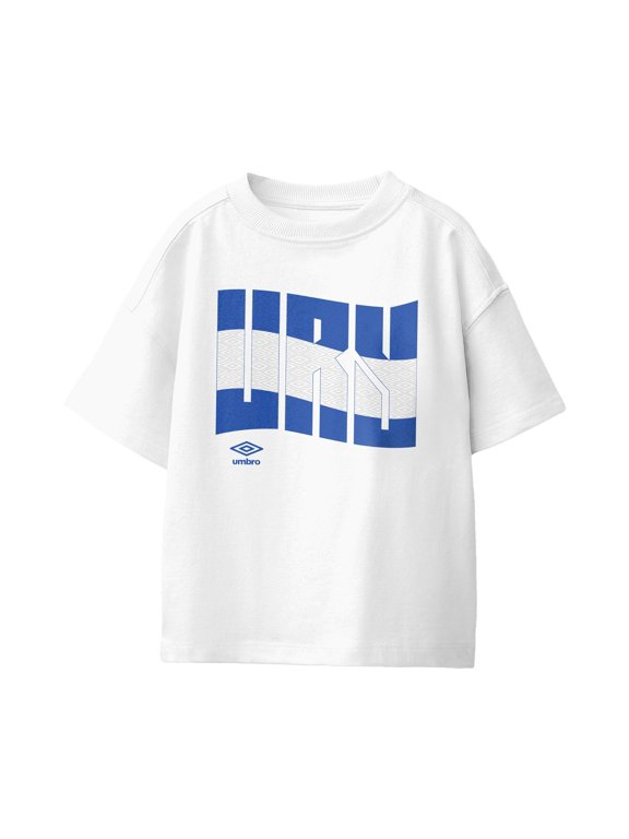 Kids Uruguay Wavy Logo T Shirt (White, XS-XL)