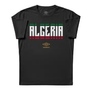 Umbro Mens Algeria Stacked Soccer T Shirt Black, S-L