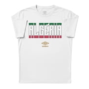 Umbro Men's Algeria Stacked Soccer T Shirt White, S-L