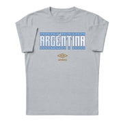 Umbro Mens Argentina Stacked Soccer T Shirt Grey Heather, S-L