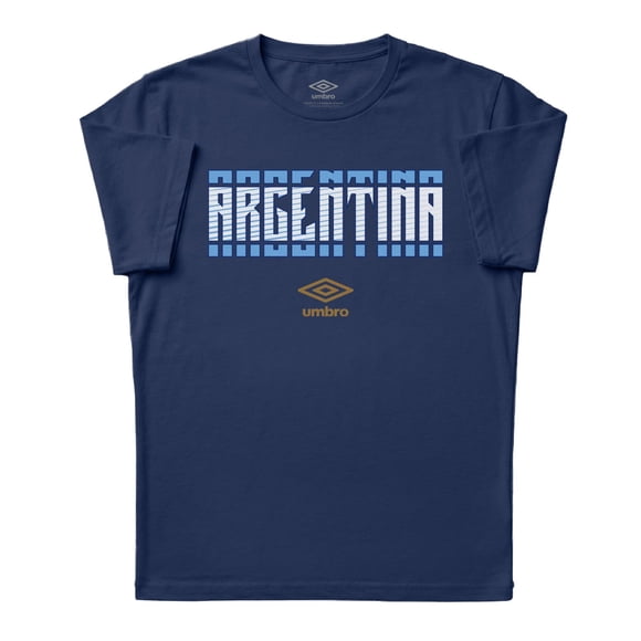 Umbro Men's Argentina Stacked Soccer T Shirt (New navy, S-XXXL)