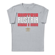 Umbro Mens Austria Stacked Soccer T Shirt Grey Heather, S-L