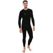 Umbro Men’s Base Layers Set Compression Pants & Shirt Thermal Wear for Men, Black XL