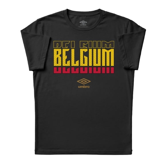 Umbro Men's Belgium Stacked Soccer T Shirt (Black, S-XXXL)