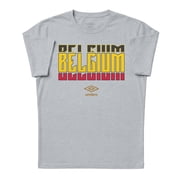 Umbro Mens Belgium Stacked Soccer T Shirt Grey Heather, S-L