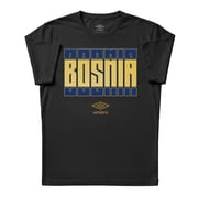 Umbro Mens Bosnia Stacked Soccer T Shirt Black, S-L