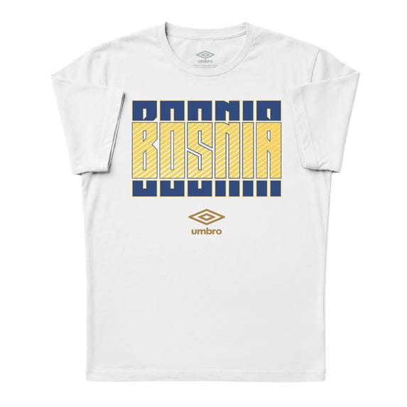 Umbro Men's Bosnia Stacked Soccer T Shirt (White, S-XXXL)
