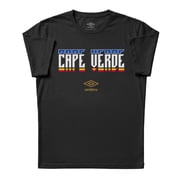 Umbro Mens Cabo Verde Stacked Soccer T Shirt Black, S-L