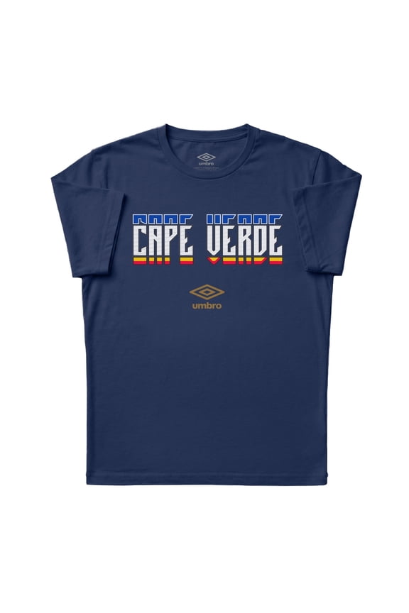 Men's Cabo Verde Stacked Soccer T Shirt (New Navy, S-XXXL)