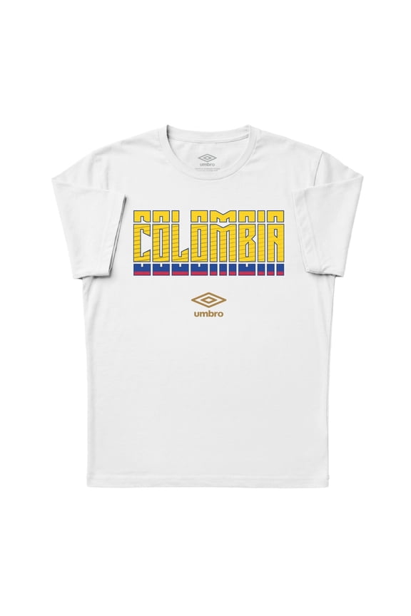 Men's Colombia Stacked Soccer T Shirt (White, S-XXXL)