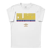 Umbro Mens Colombia Stacked Soccer T Shirt White, S-L