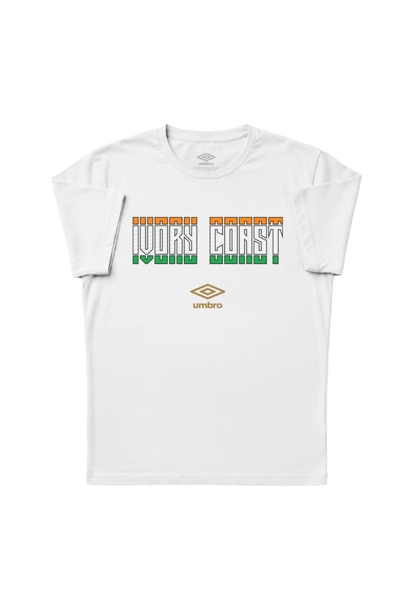 Men's Cote d'Ivoire Stacked Soccer T Shirt (White, S-XXXL)