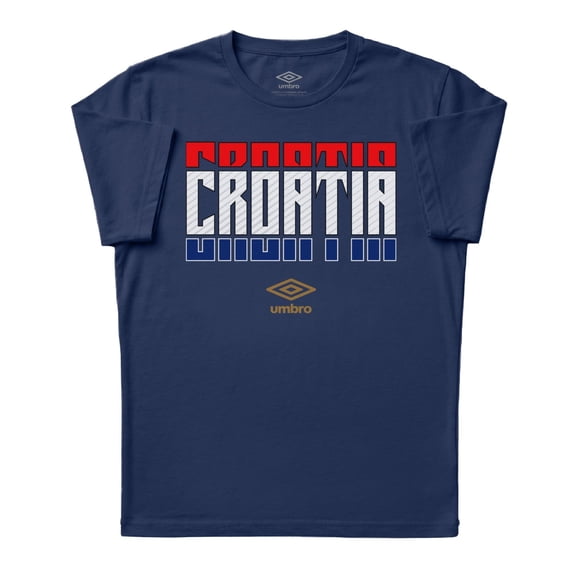 Umbro Men's Croatia Stacked Soccer T Shirt (New Navy, S-XXXL)