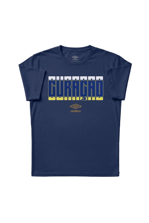 Men's Curacao Stacked Soccer T Shirt (New Navy, S-XXXL)