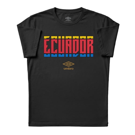 Umbro Men's Ecuador Stacked Soccer T Shirt (Black, S-XXXL)