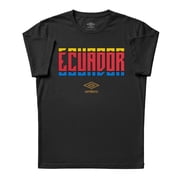 Umbro Mens Ecuador Stacked Soccer T Shirt Black, S-L