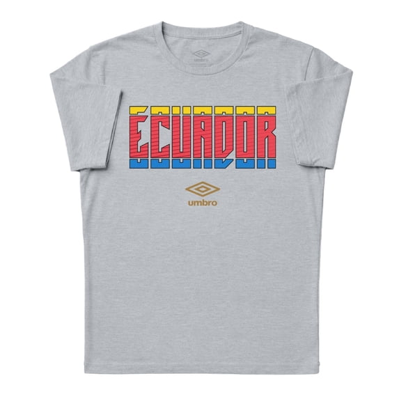 Umbro Men's Ecuador Stacked Soccer T Shirt (Grey Heather, S-XXXL)
