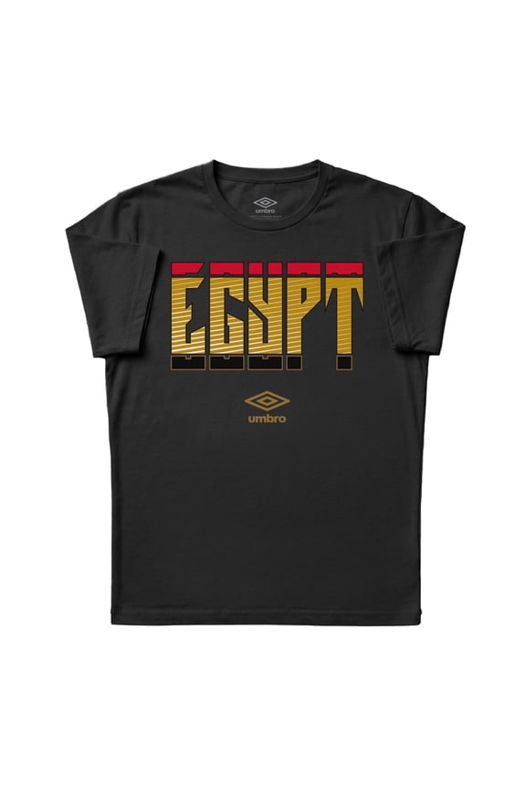 Men's Egypt Stacked Soccer T Shirt (Black, S-XXXL)