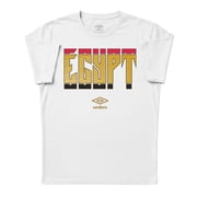 Umbro Mens Egypt Stacked Soccer T Shirt White, S-L